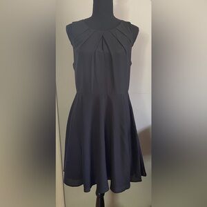 Express Dark Blue Midi Dress with Keyhole in Front